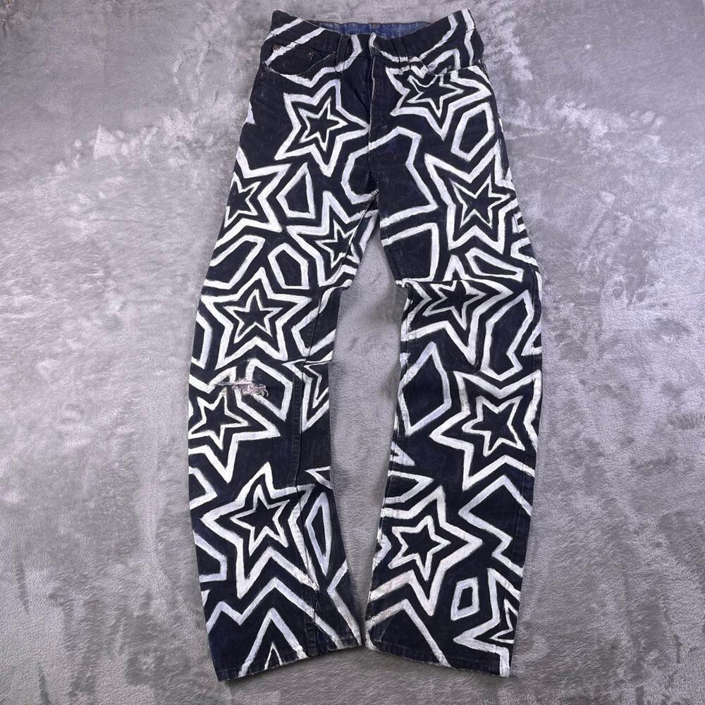 Vintage 1977 Levi’s 505-0217 Jeans 27x30 Hand Painted Stars Distressed USA